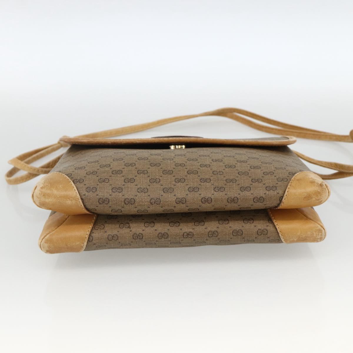 GUCCI Micro GG Supreme Shoulder Bag PVC Beige Gold 007 92 5548 Auth th6642