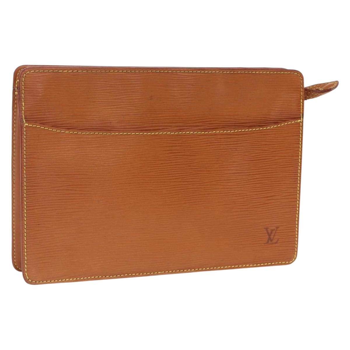 LOUIS VUITTON Epi Pochette Homme Clutch Bag Brown Zipangu M52528 Auth th6652