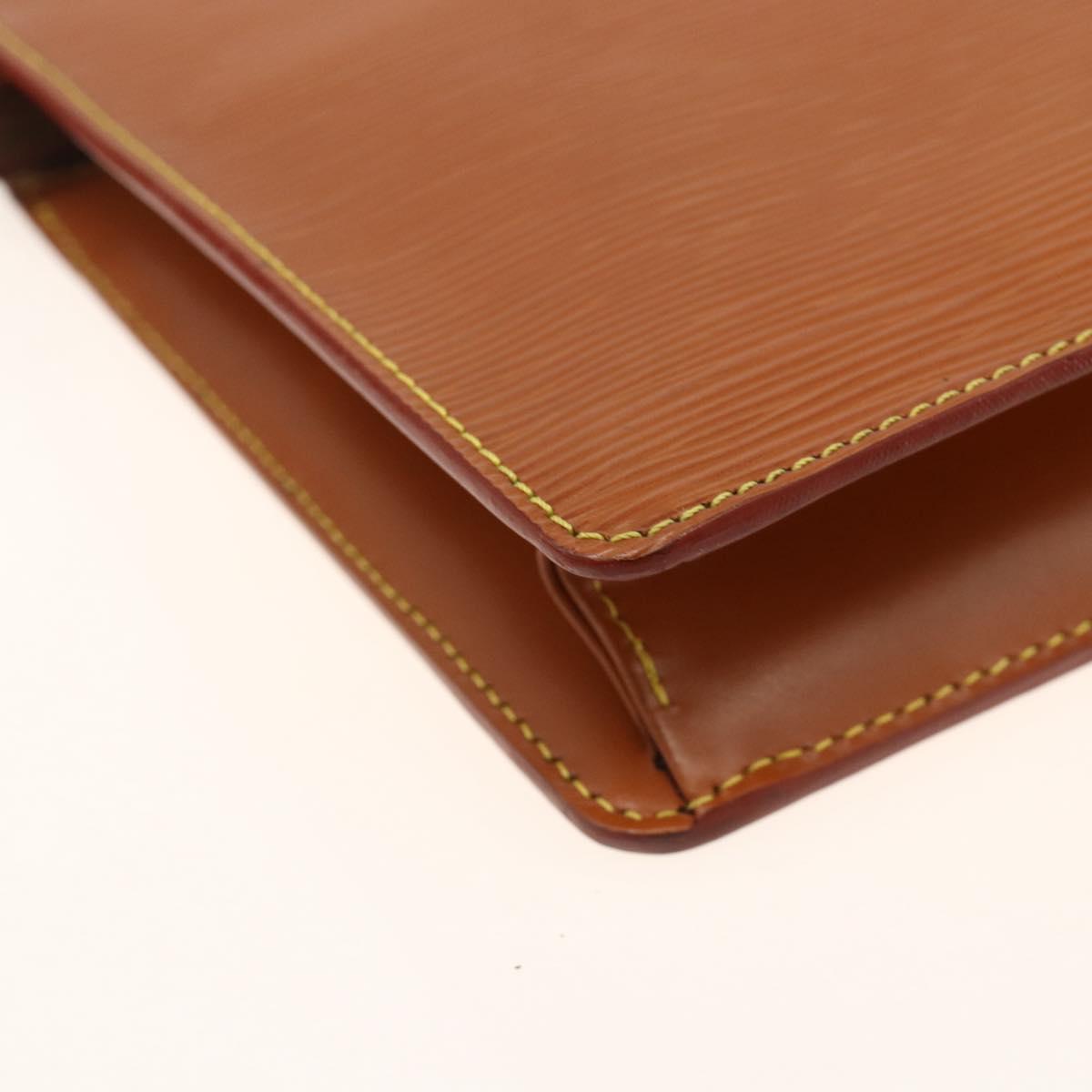 LOUIS VUITTON Epi Pochette Homme Clutch Bag Brown Zipangu M52528 Auth th6652