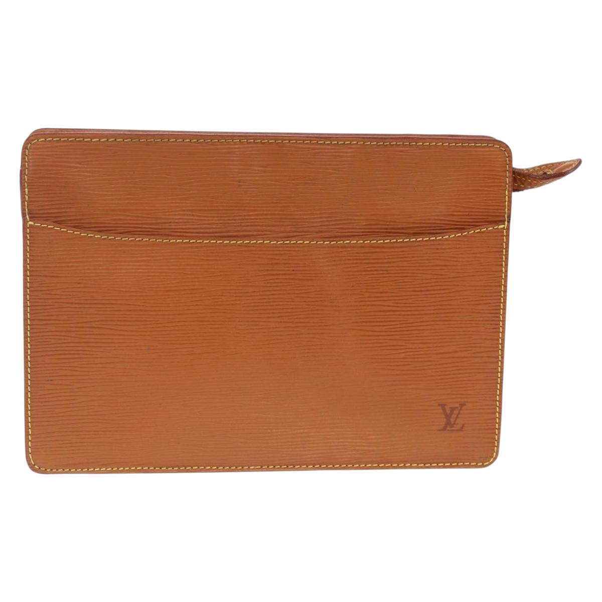 LOUIS VUITTON Epi Pochette Homme Clutch Bag Brown Zipangu M52528 Auth th6652