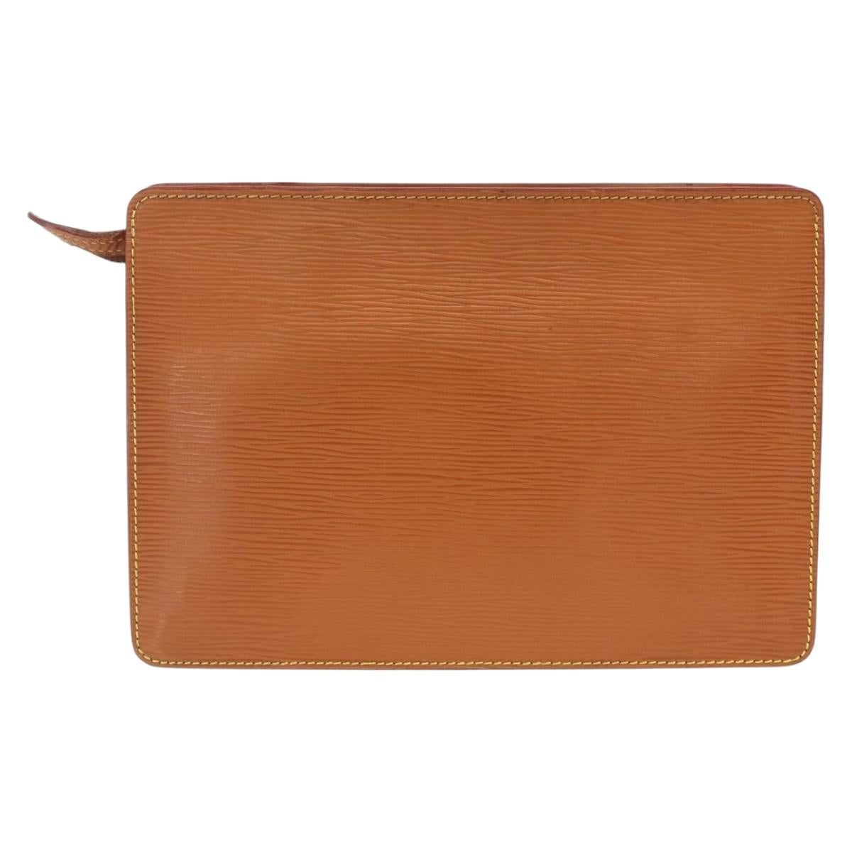 LOUIS VUITTON Epi Pochette Homme Clutch Bag Brown Zipangu M52528 Auth th6652