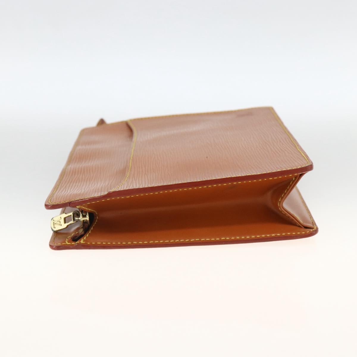 LOUIS VUITTON Epi Pochette Homme Clutch Bag Brown Zipangu M52528 Auth th6652