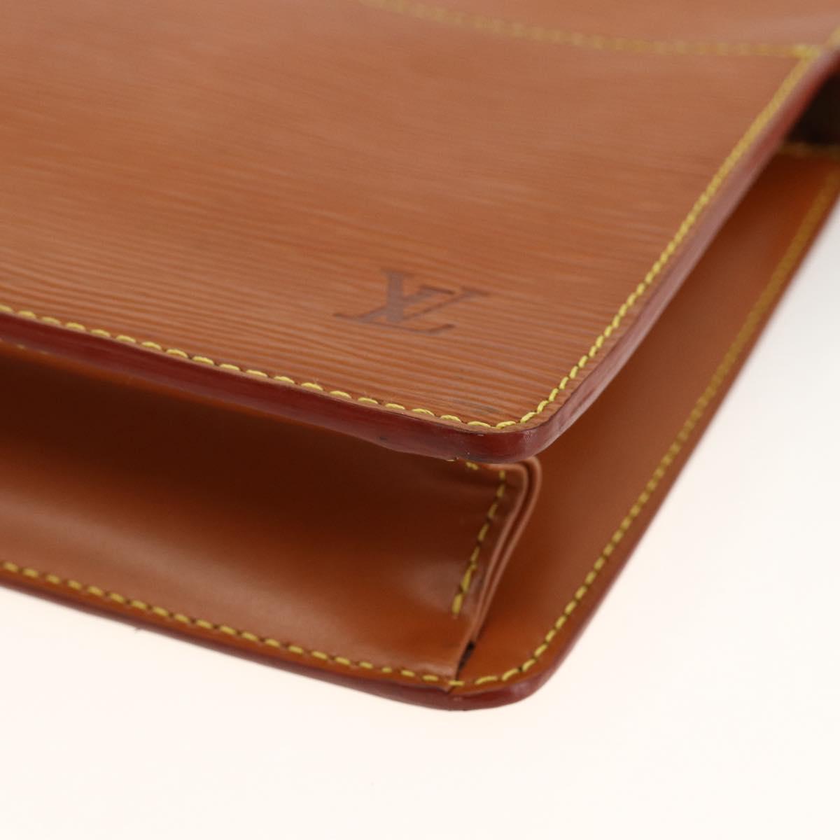 LOUIS VUITTON Epi Pochette Homme Clutch Bag Brown Zipangu M52528 Auth th6652