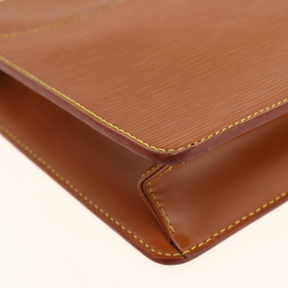 LOUIS VUITTON Epi Pochette Homme Clutch Bag Brown Zipangu M52528 Auth th6652