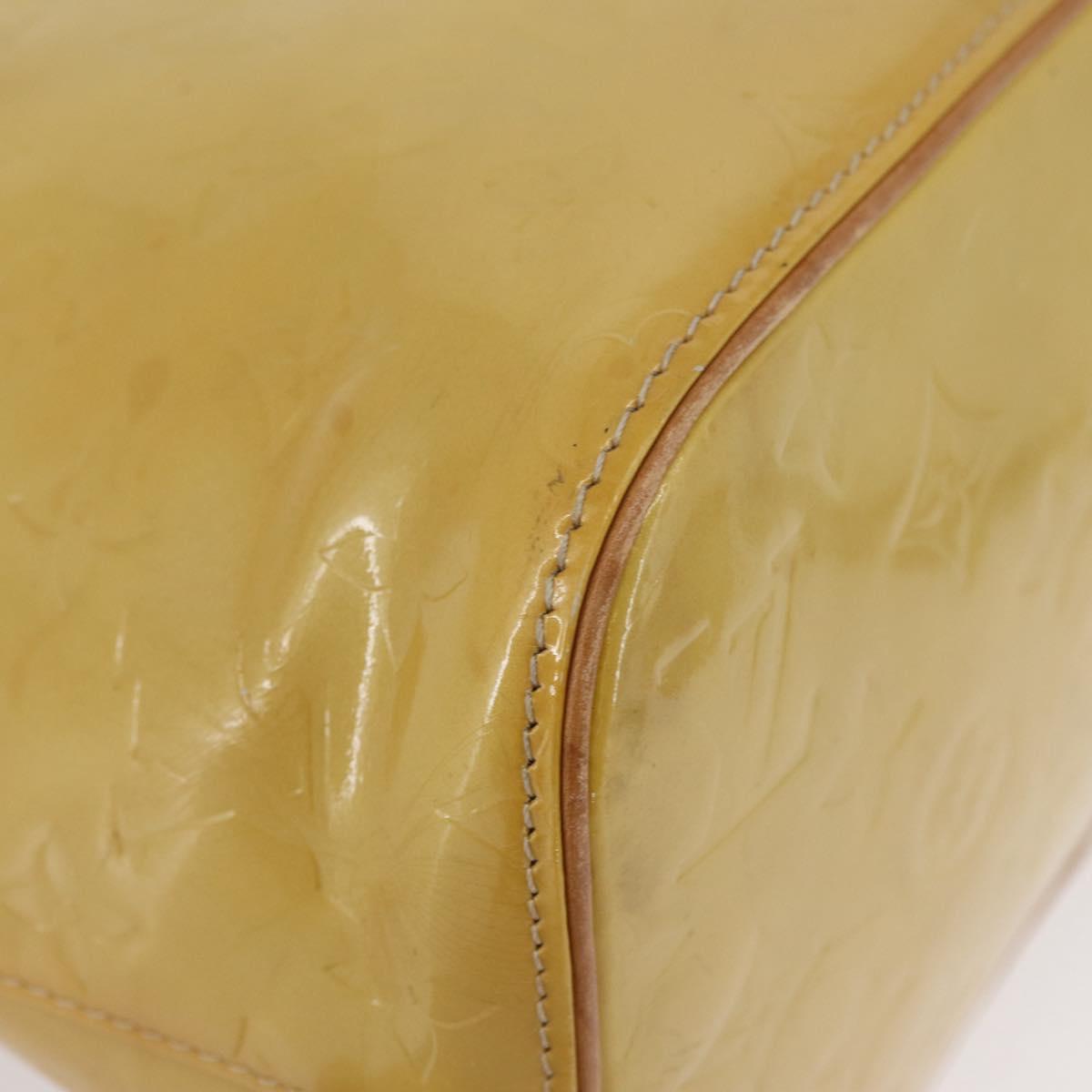 LOUIS VUITTON Monogram Vernis Houston Hand Bag Beige M91004 LV Auth th6657