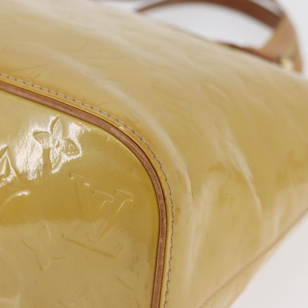 LOUIS VUITTON Monogram Vernis Houston Hand Bag Beige M91004 LV Auth th6657