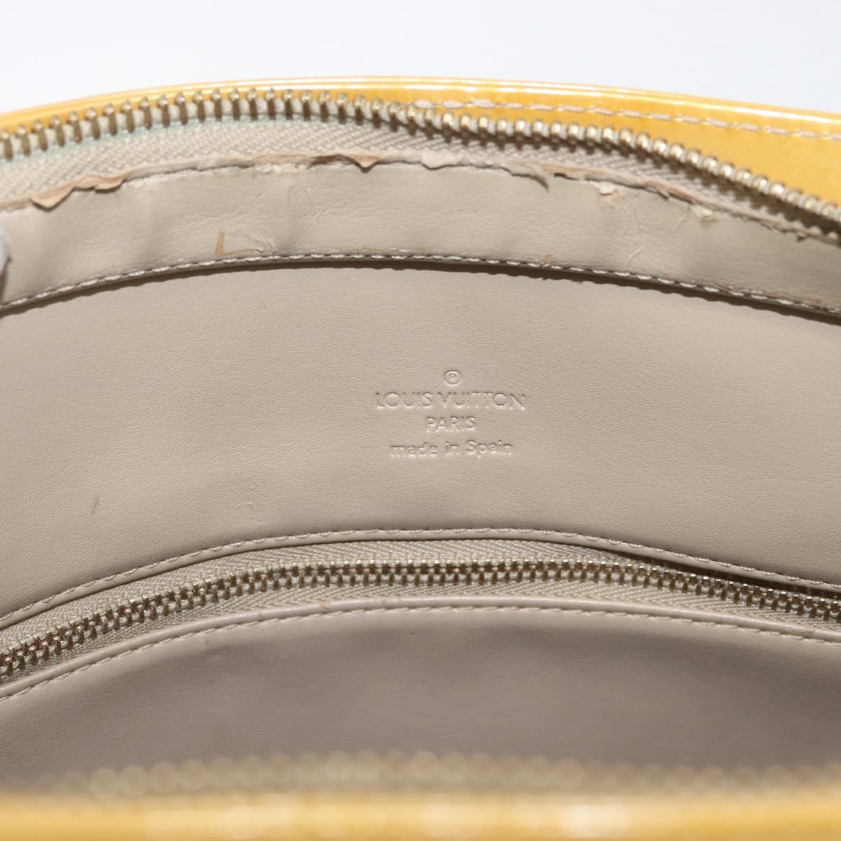 LOUIS VUITTON Monogram Vernis Houston Hand Bag Beige M91004 LV Auth th6657