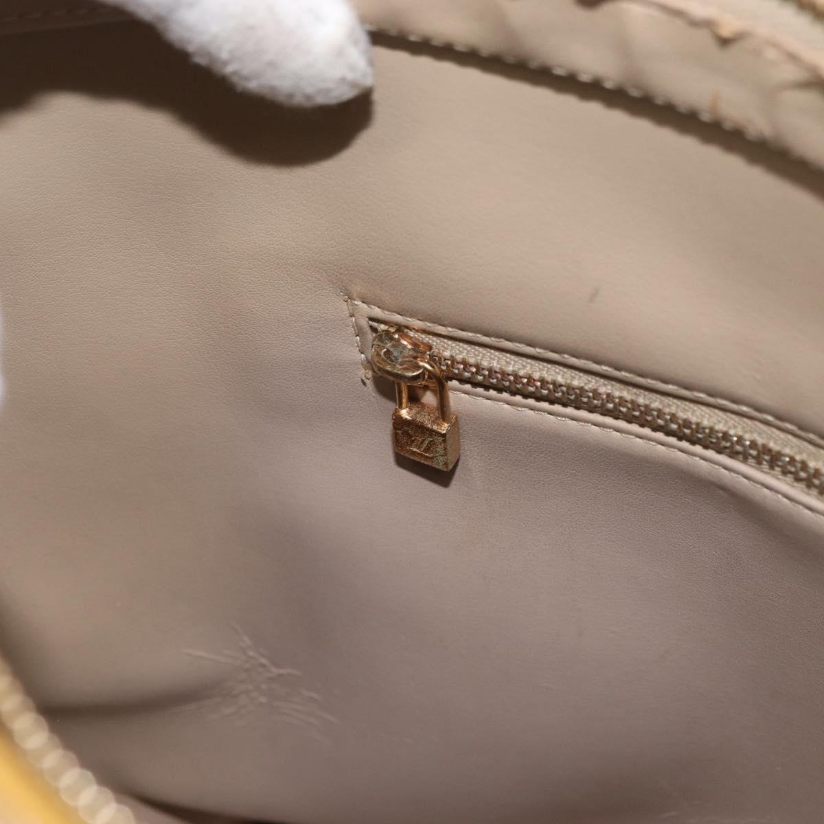 LOUIS VUITTON Monogram Vernis Houston Hand Bag Beige M91004 LV Auth th6657