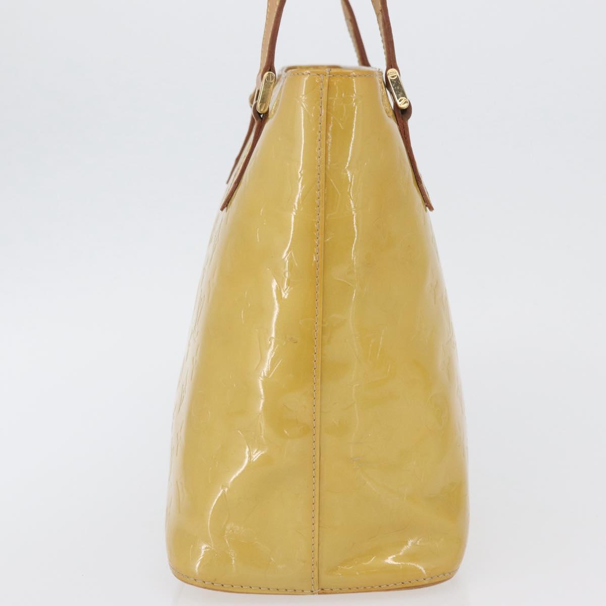 LOUIS VUITTON Monogram Vernis Houston Hand Bag Beige M91004 LV Auth th6657