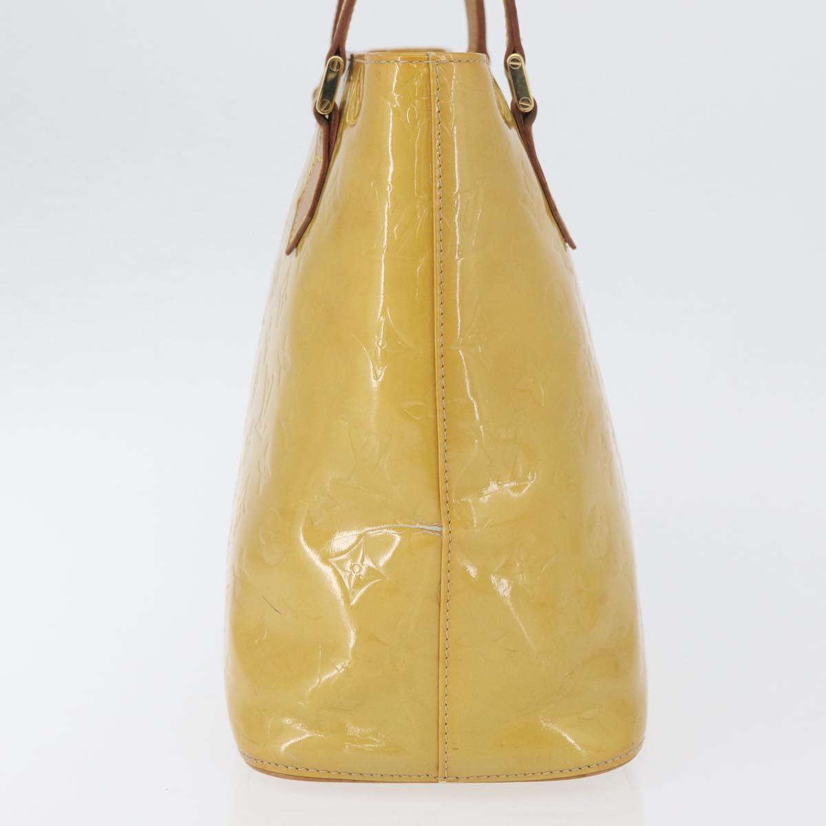 LOUIS VUITTON Monogram Vernis Houston Hand Bag Beige M91004 LV Auth th6657