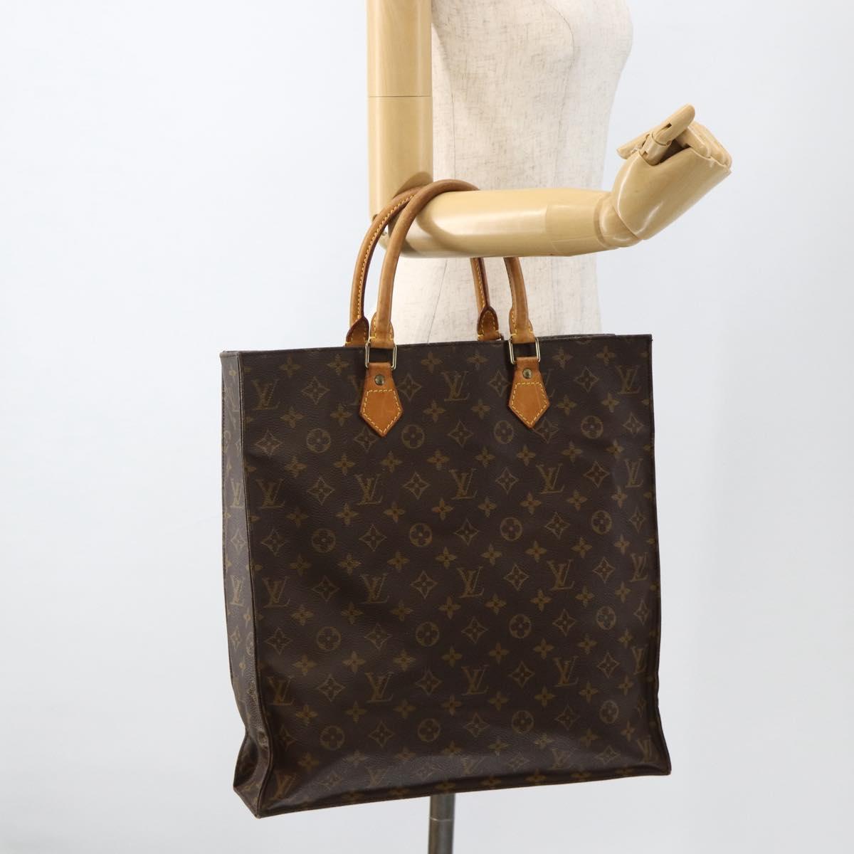 LOUIS VUITTON Monogram Sac Plat Hand Bag M51140 LV Auth th6661