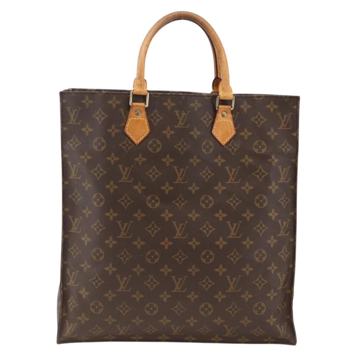 LOUIS VUITTON Monogram Sac Plat Hand Bag M51140 LV Auth th6661