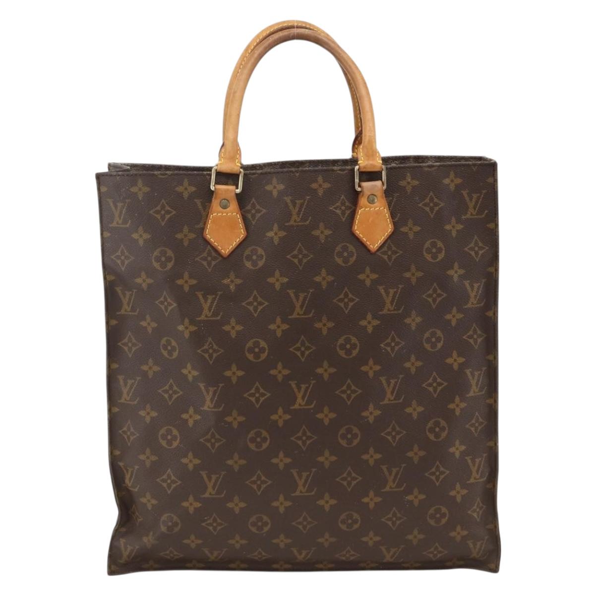 LOUIS VUITTON Monogram Sac Plat Hand Bag M51140 LV Auth th6661