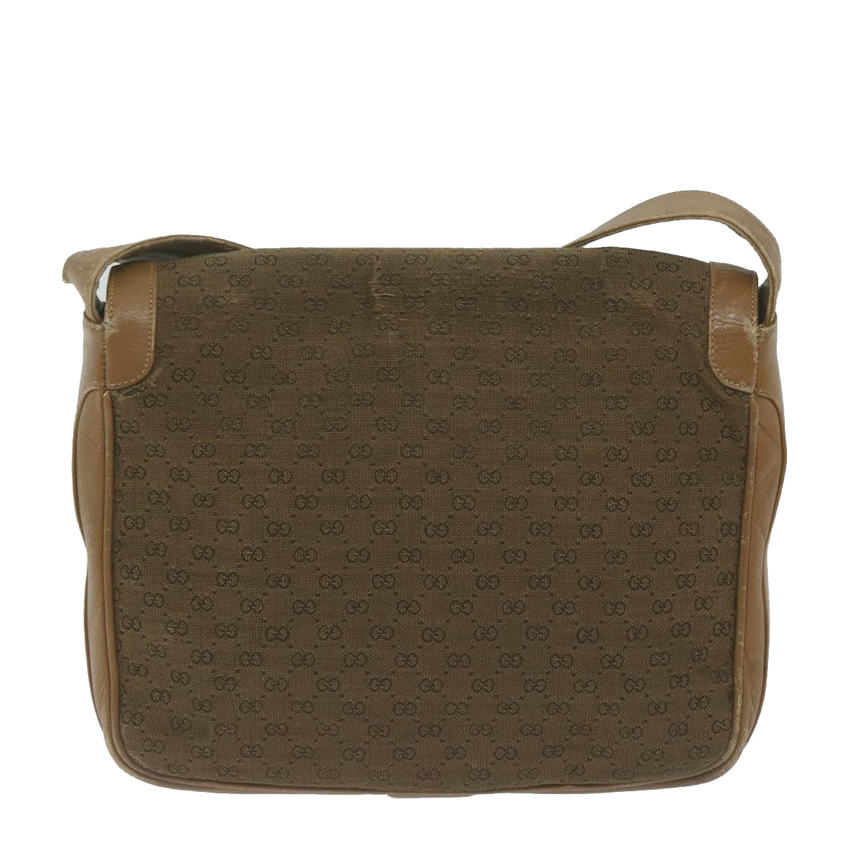 GUCCI Micro GG Canvas Shoulder Bag Beige Brown Auth ar9061