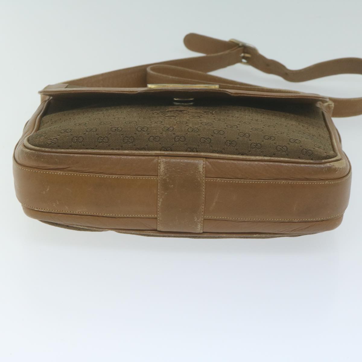 GUCCI Micro GG Canvas Shoulder Bag Beige Brown Auth ar9061