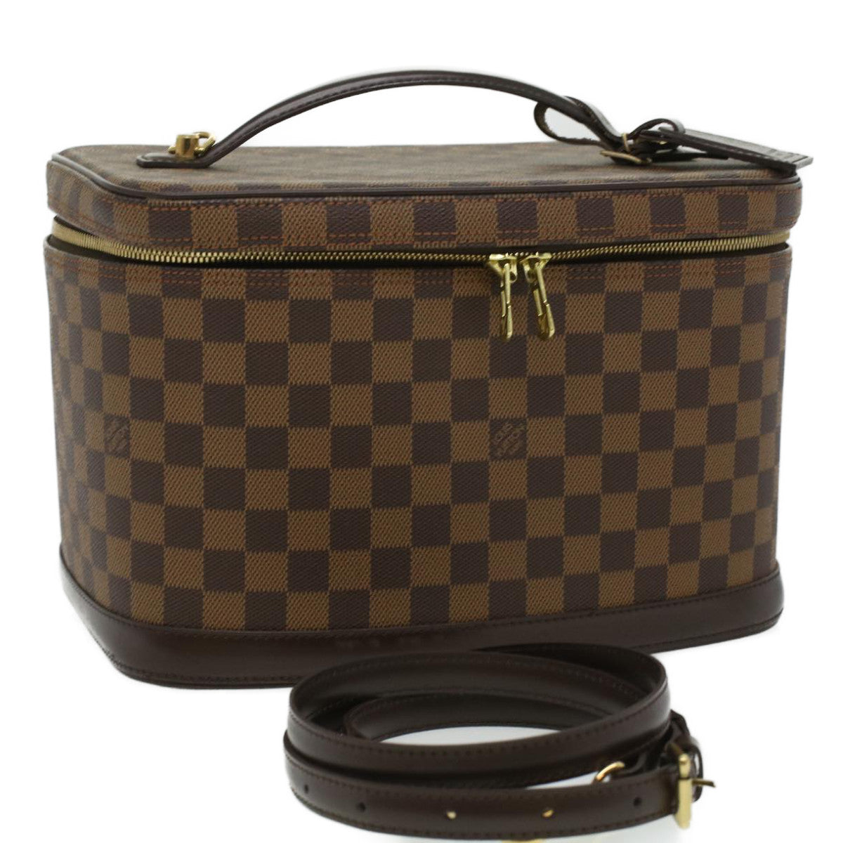 LOUIS VUITTON Damier Ebene Nice Hand Bag SPO 2way N47280 LV Auth 32758SAV