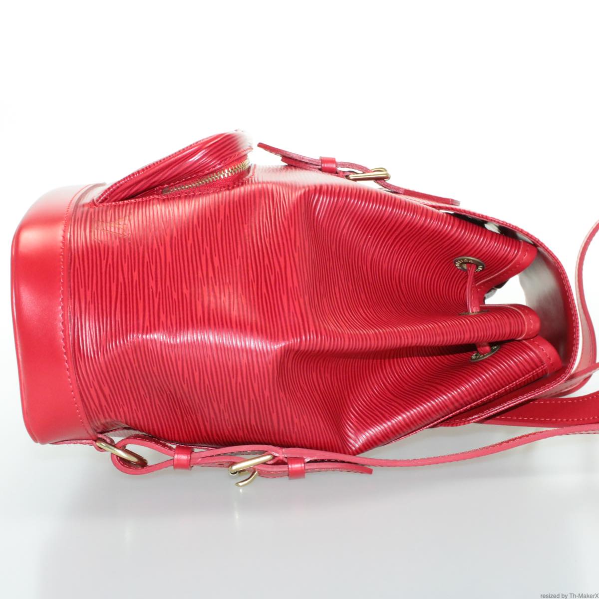 LOUIS VUITTON Epi Montsouris MM Backpack Red LV Auth am2389sSM