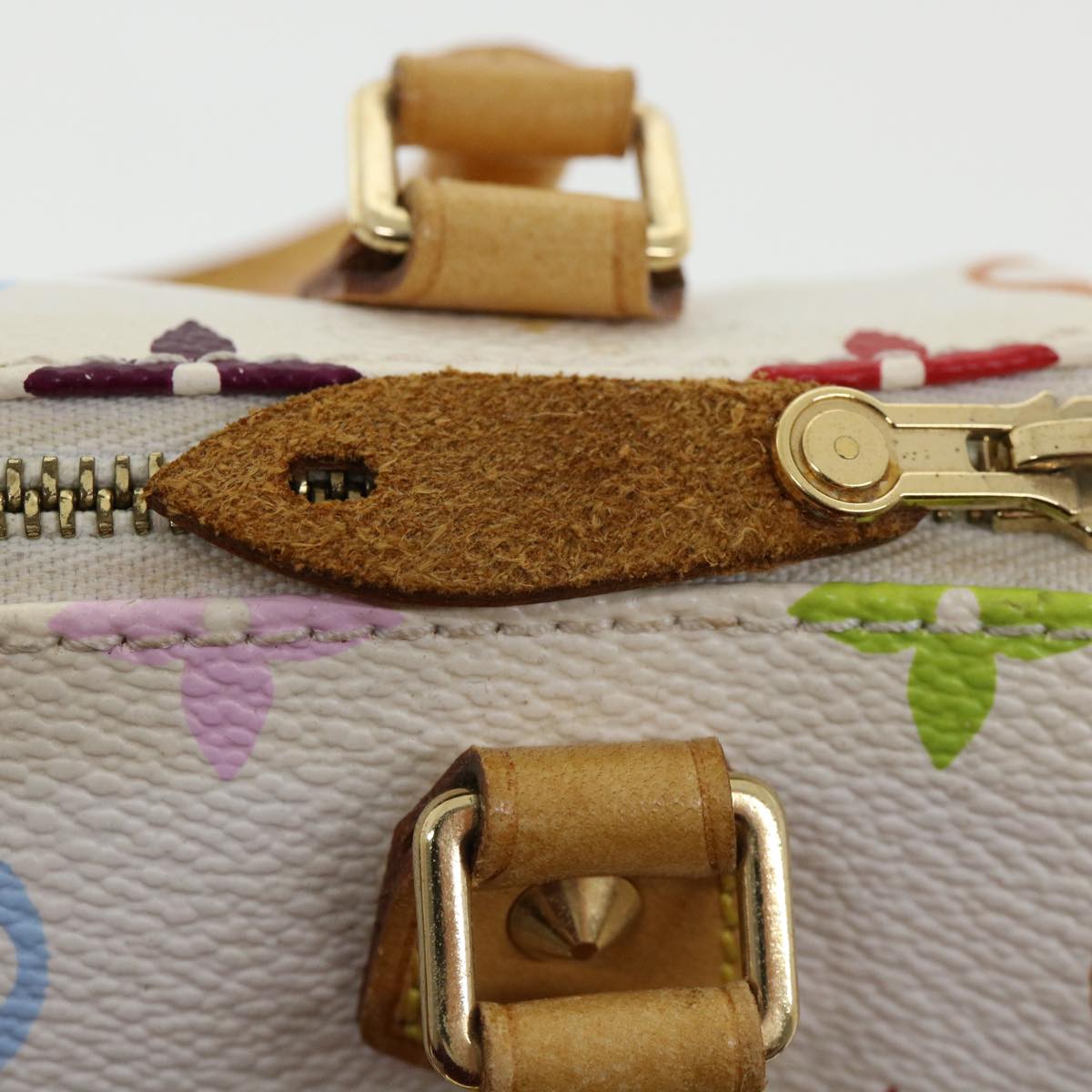 LOUIS VUITTON Monogram Multicolor Mini Speedy Hand Bag White M92645 Auth am224g