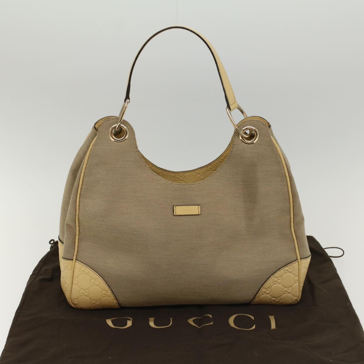 GUCCI GG Canvas Guccissima Shoulder Bag Outlet Black 257268 Auth ti1188