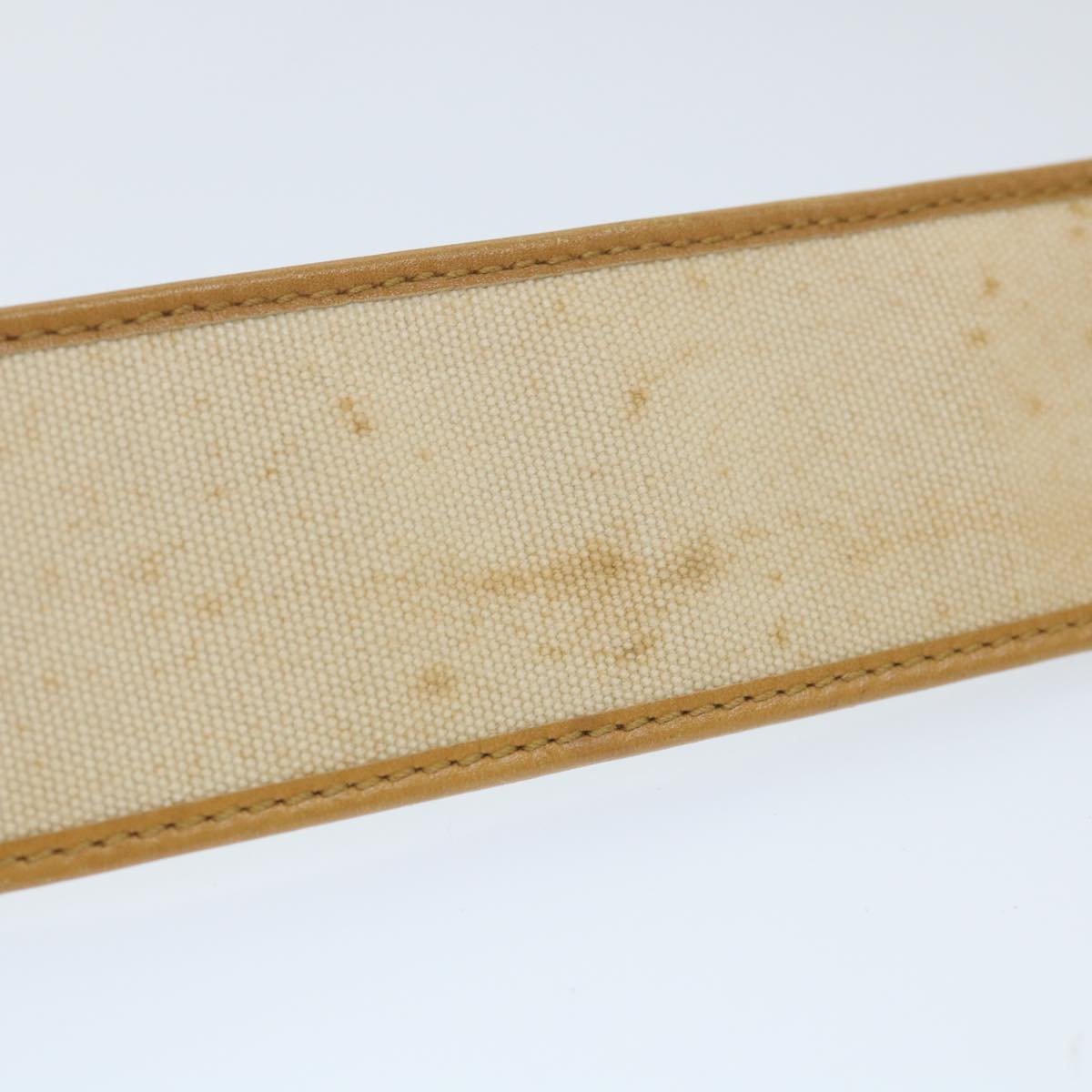 GUCCI Belt Canvas 30.3""""""""""""""""-32.3"""""""""""""""" Beige Brown 109327 Auth ti1278