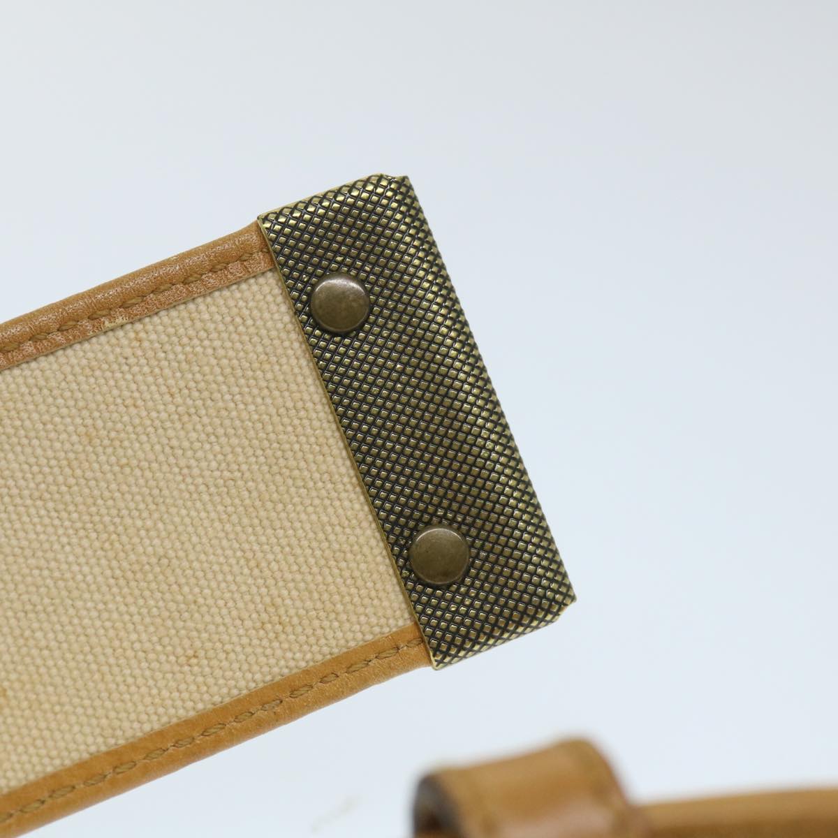 GUCCI Belt Canvas 30.3""""""""""""""""-32.3"""""""""""""""" Beige Brown 109327 Auth ti1278