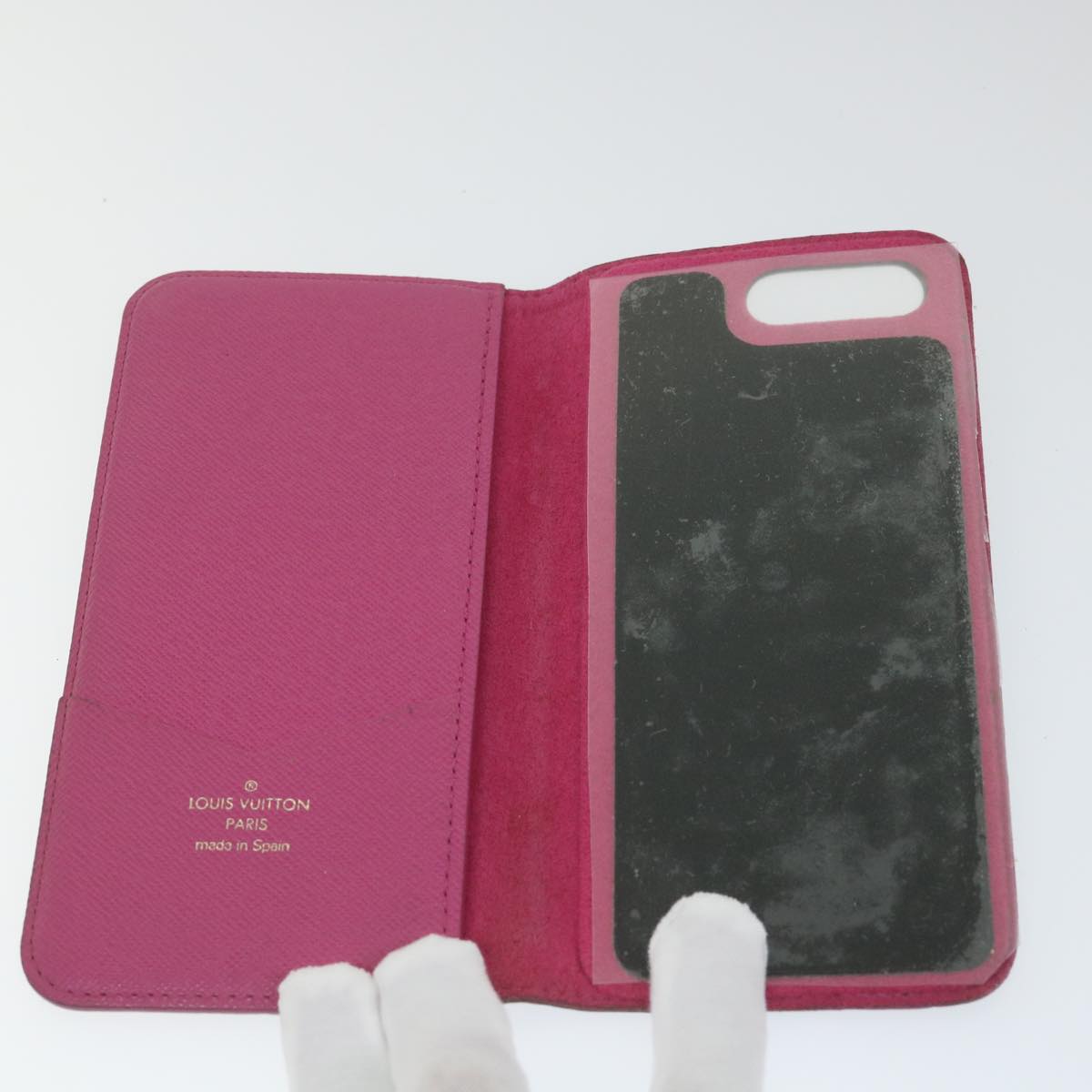 LOUIS VUITTON Monogram iPhone Case 4 Set Blue Pink LV Auth ti1305