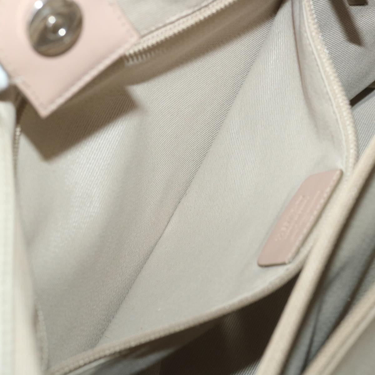Salvatore Ferragamo Shoulder Bag Nylon patent leather Beige Auth ti1318