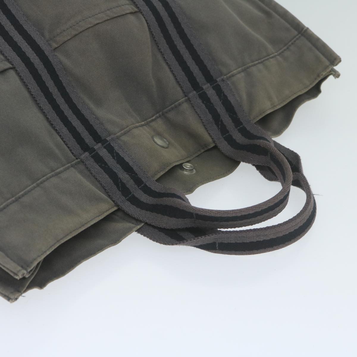 HERMES Fourre Tout MM Tote Bag Canvas Gray Auth ti1504