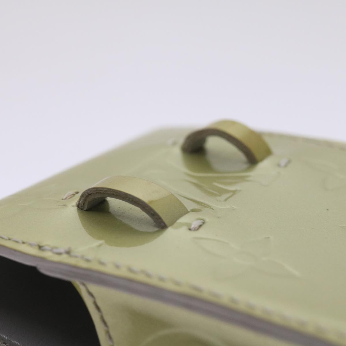LOUIS VUITTON Monogram Vernis Green Cigarette Case Gris M91050 LV Auth ti1516