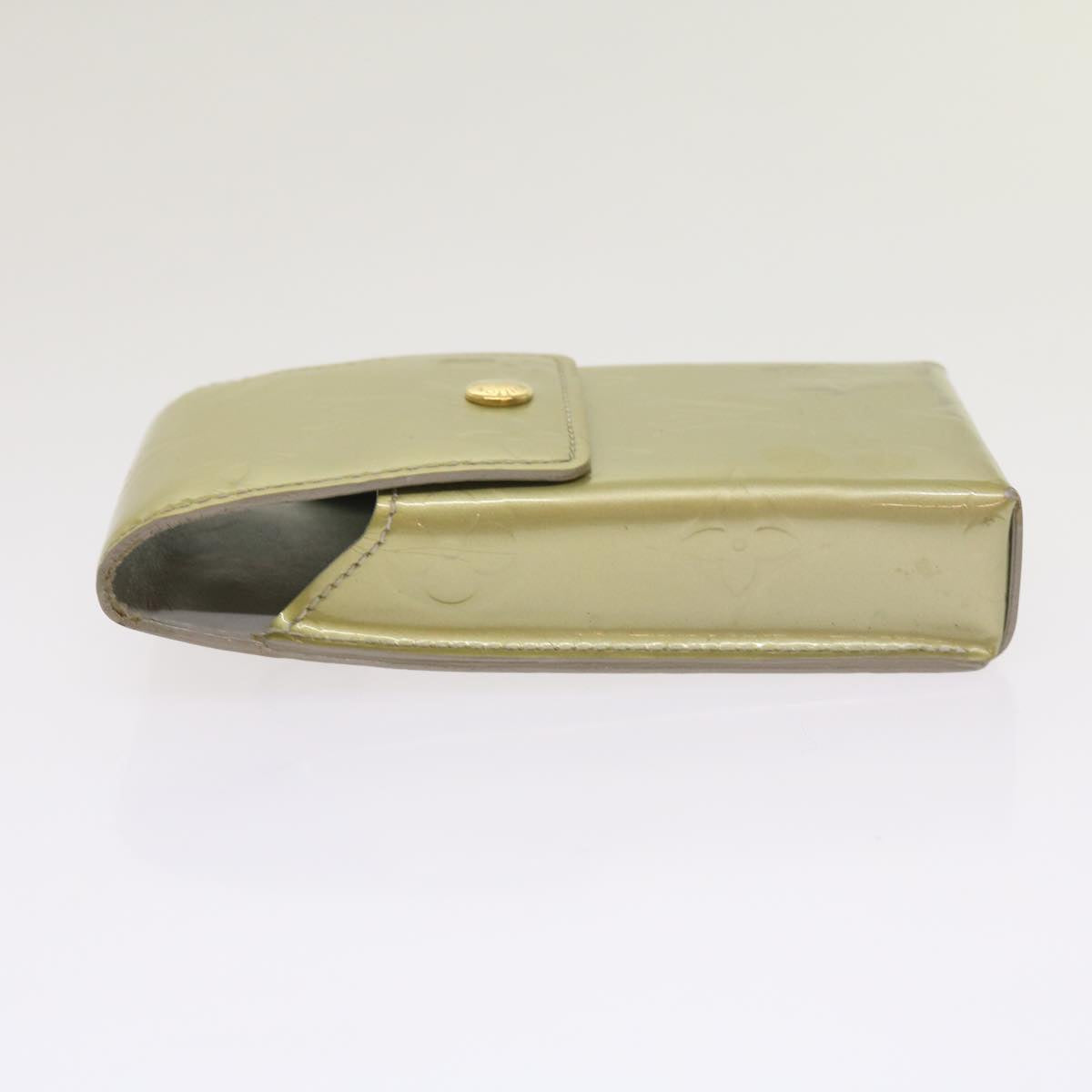 LOUIS VUITTON Monogram Vernis Green Cigarette Case Gris M91050 LV Auth ti1516