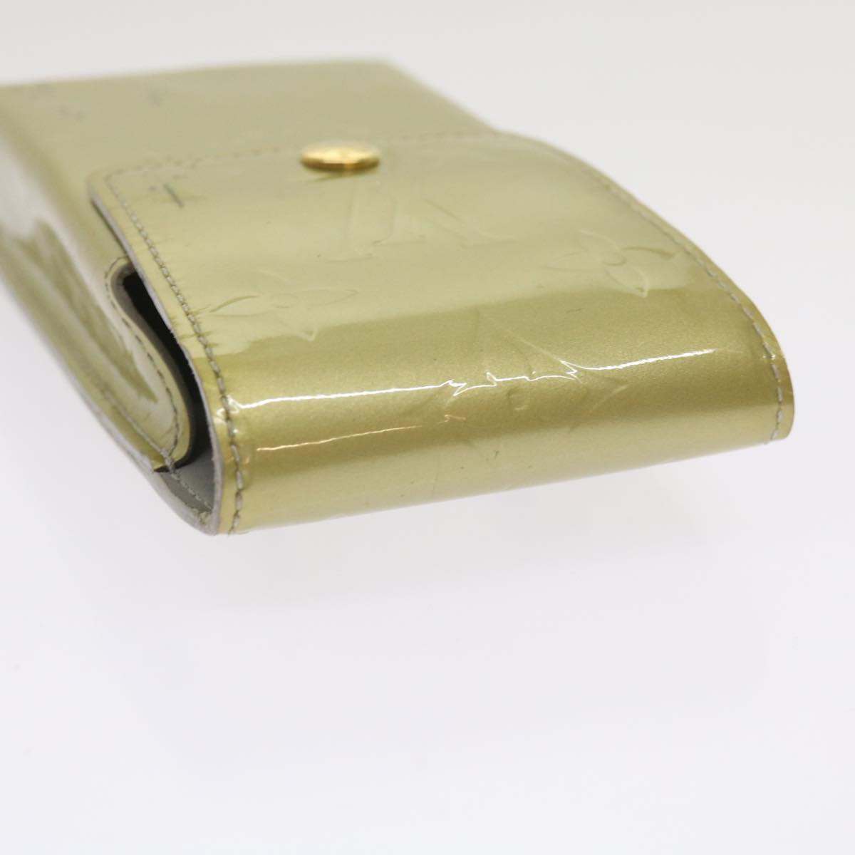 LOUIS VUITTON Monogram Vernis Green Cigarette Case Gris M91050 LV Auth ti1516