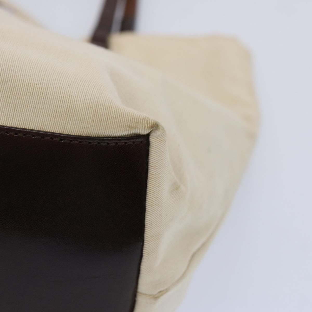 FENDI Tote Bag Canvas Beige Auth ti1558