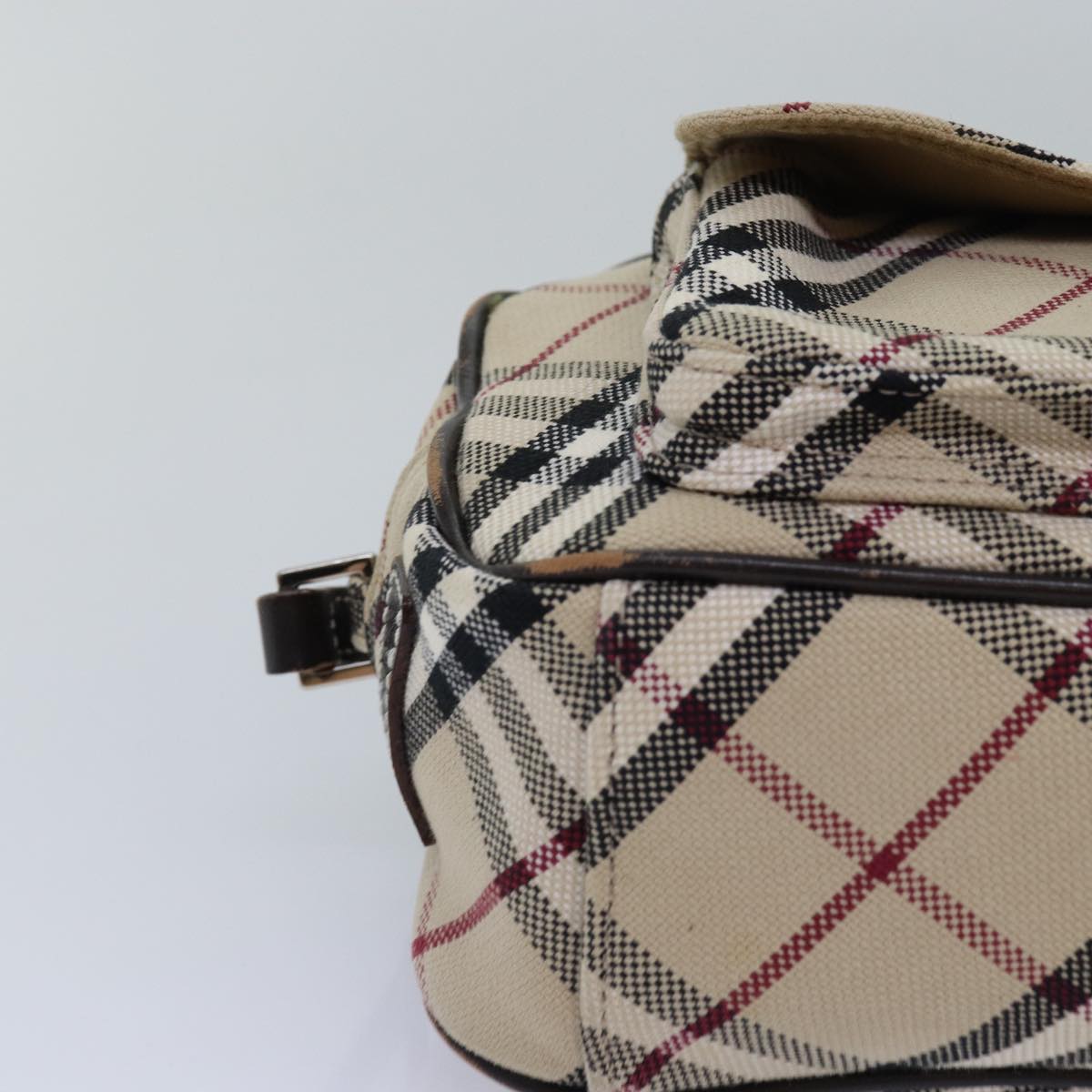 BURBERRY Nova Check Blue Label Shoulder Bag Canvas Beige Brown Auth ti1756