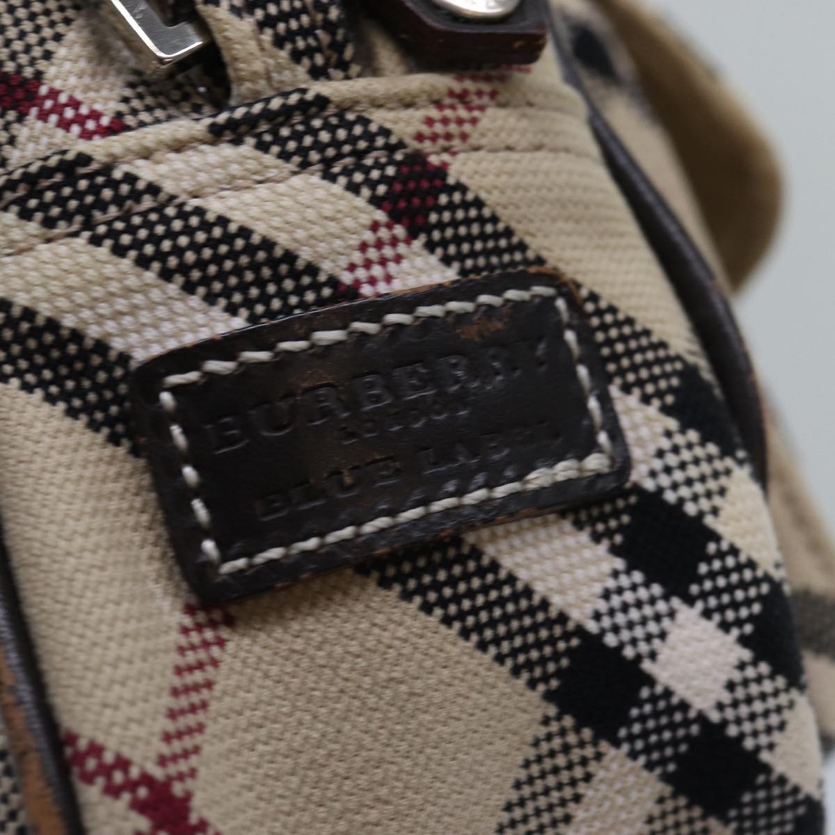 BURBERRY Nova Check Blue Label Shoulder Bag Canvas Beige Brown Auth ti1756