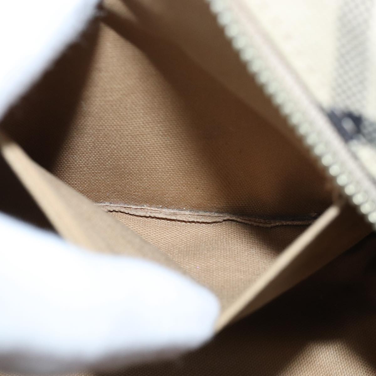 BURBERRY Nova Check Blue Label Shoulder Bag Canvas Beige Brown Auth ti1756