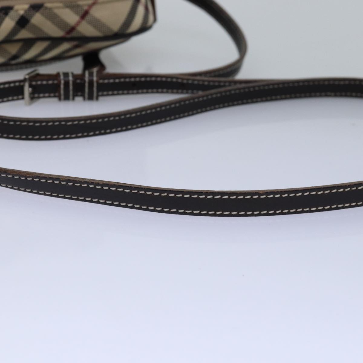 BURBERRY Nova Check Blue Label Shoulder Bag Canvas Beige Brown Auth ti1756