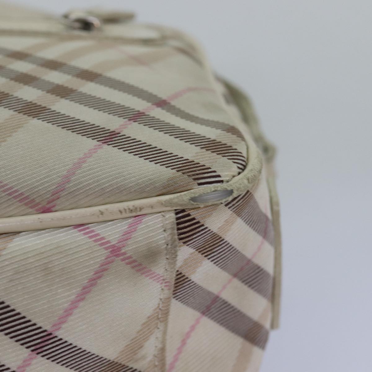 BURBERRY Nova Check Blue Label Shoulder Bag Canvas Pink Auth ti1757
