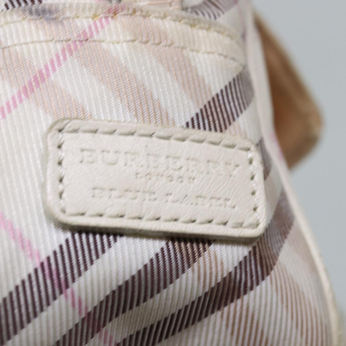 BURBERRY Nova Check Blue Label Shoulder Bag Canvas Pink Auth ti1757