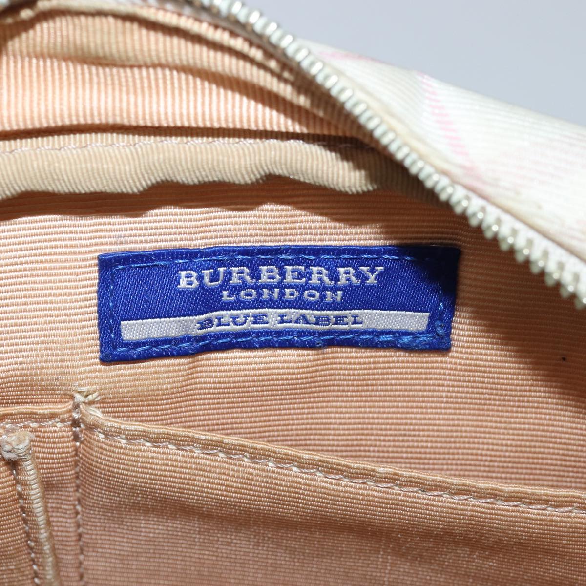 BURBERRY Nova Check Blue Label Shoulder Bag Canvas Pink Auth ti1757
