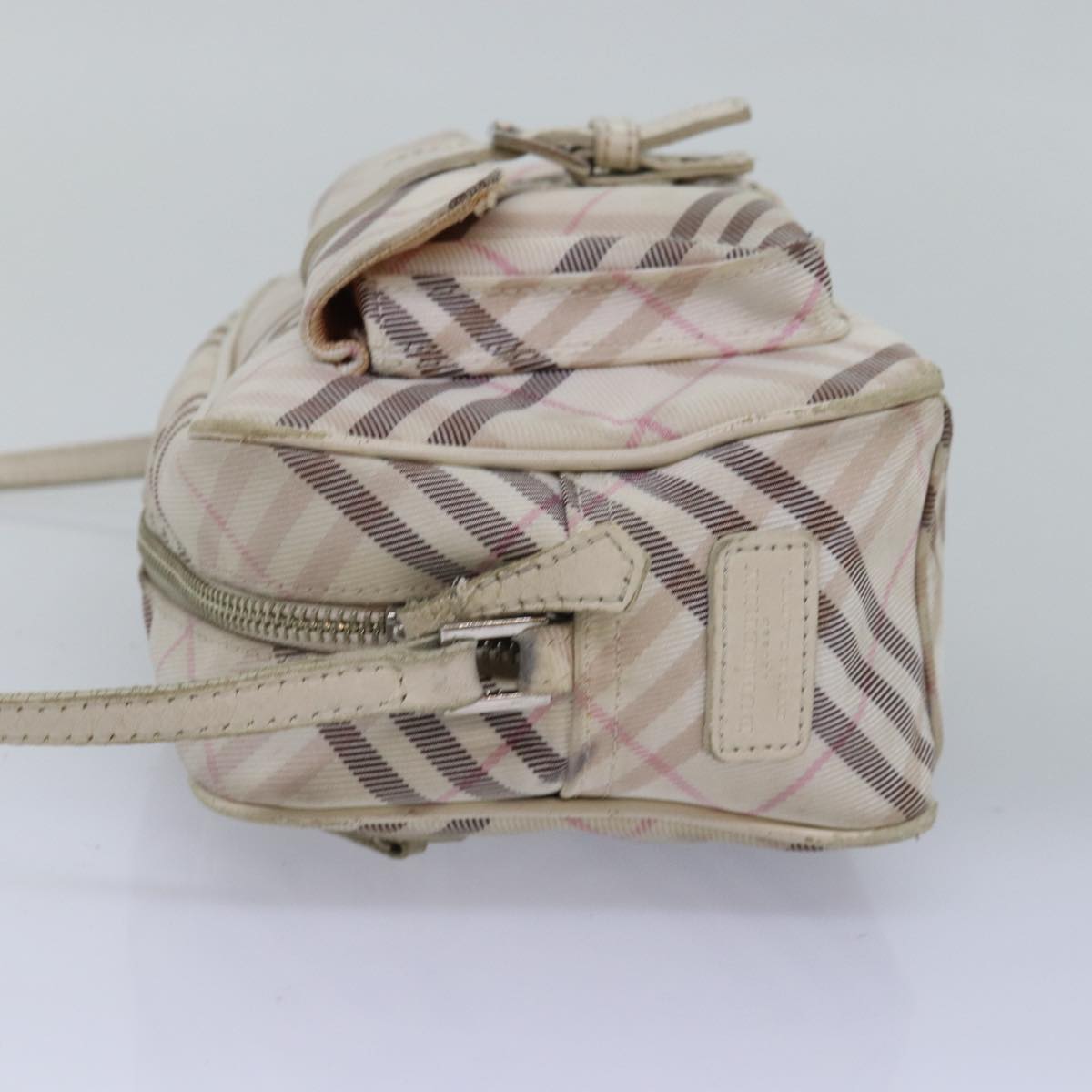 BURBERRY Nova Check Blue Label Shoulder Bag Canvas Pink Auth ti1757