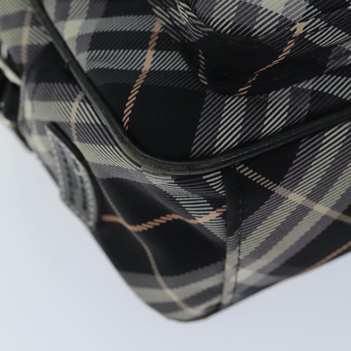 BURBERRY Nova Check Blue Label Shoulder Bag Black Auth ti1758