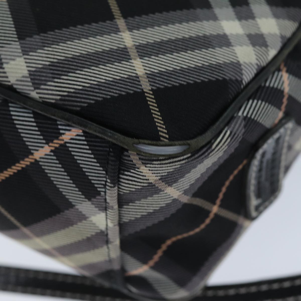 BURBERRY Nova Check Blue Label Shoulder Bag Black Auth ti1758