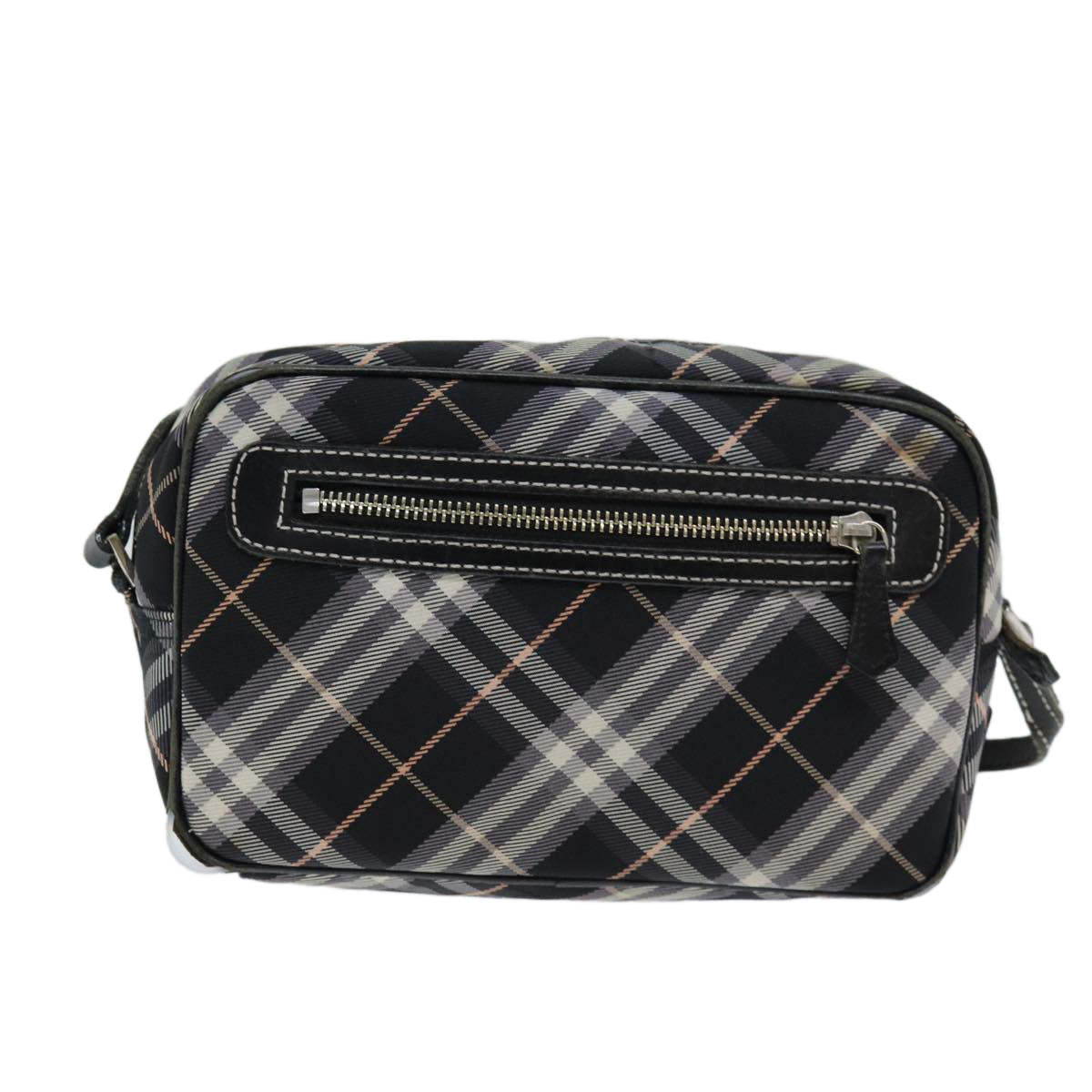 BURBERRY Nova Check Blue Label Shoulder Bag Black Auth ti1758