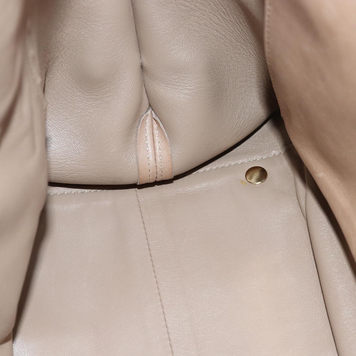 Salvatore Ferragamo Gancini Hand Bag Leather 2way Beige Auth ti1820