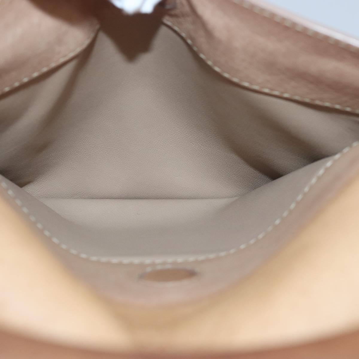 Salvatore Ferragamo Gancini Hand Bag Leather 2way Beige Auth ti1820