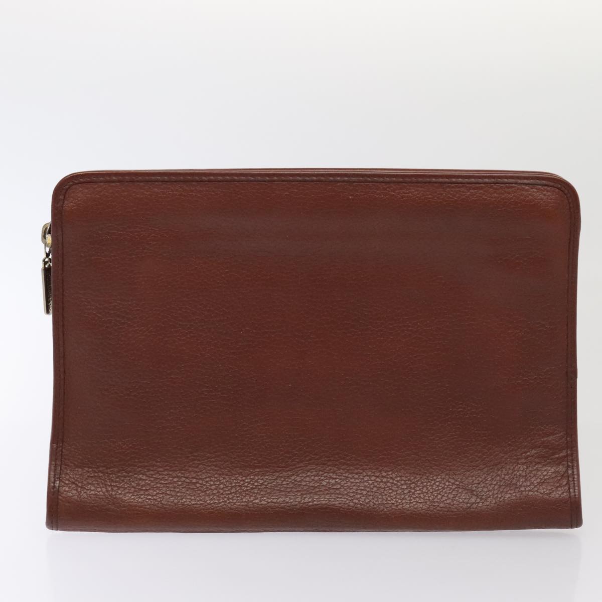 Burberrys Clutch Bag Leather 2Set Brown Auth ti1987