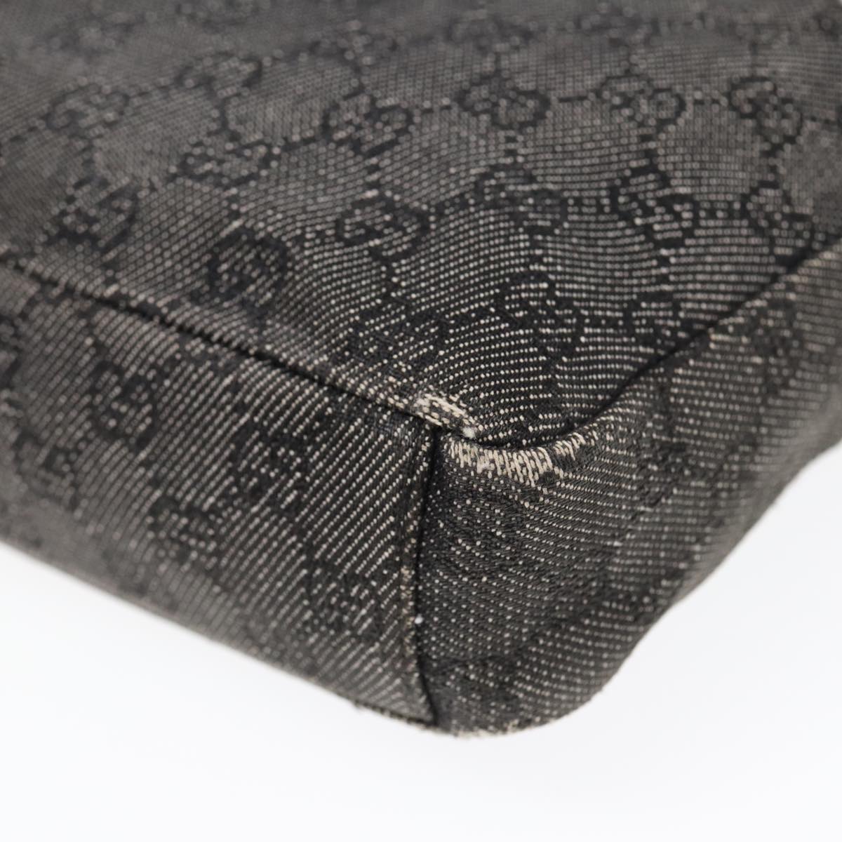 GUCCI GG Canvas Shoulder Bag Gray Silver 35098 Auth ti2032