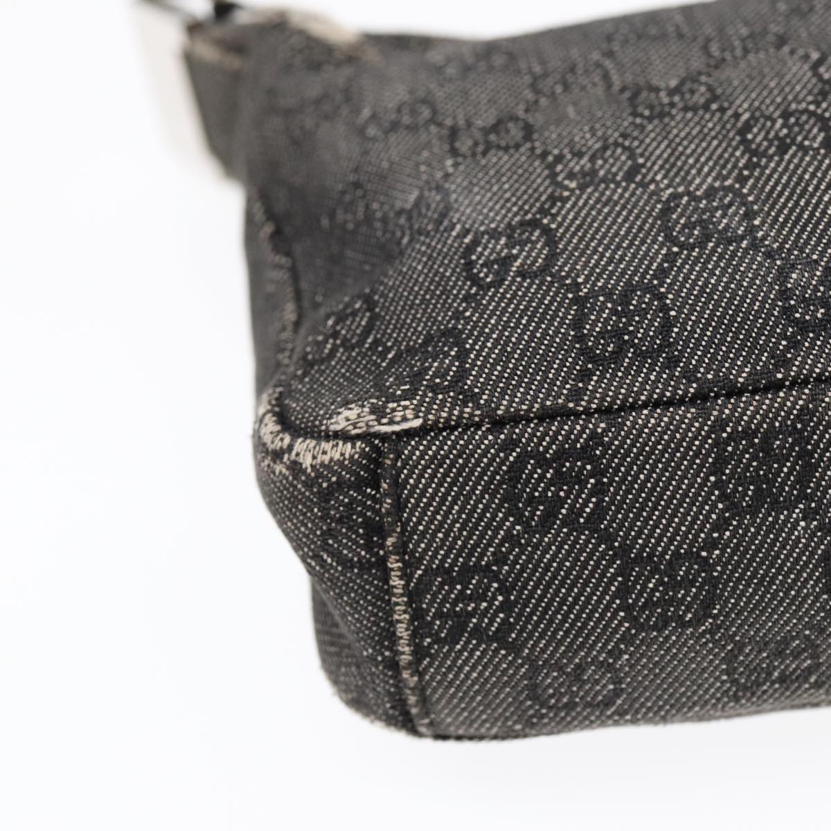 GUCCI GG Canvas Shoulder Bag Gray Silver 35098 Auth ti2032