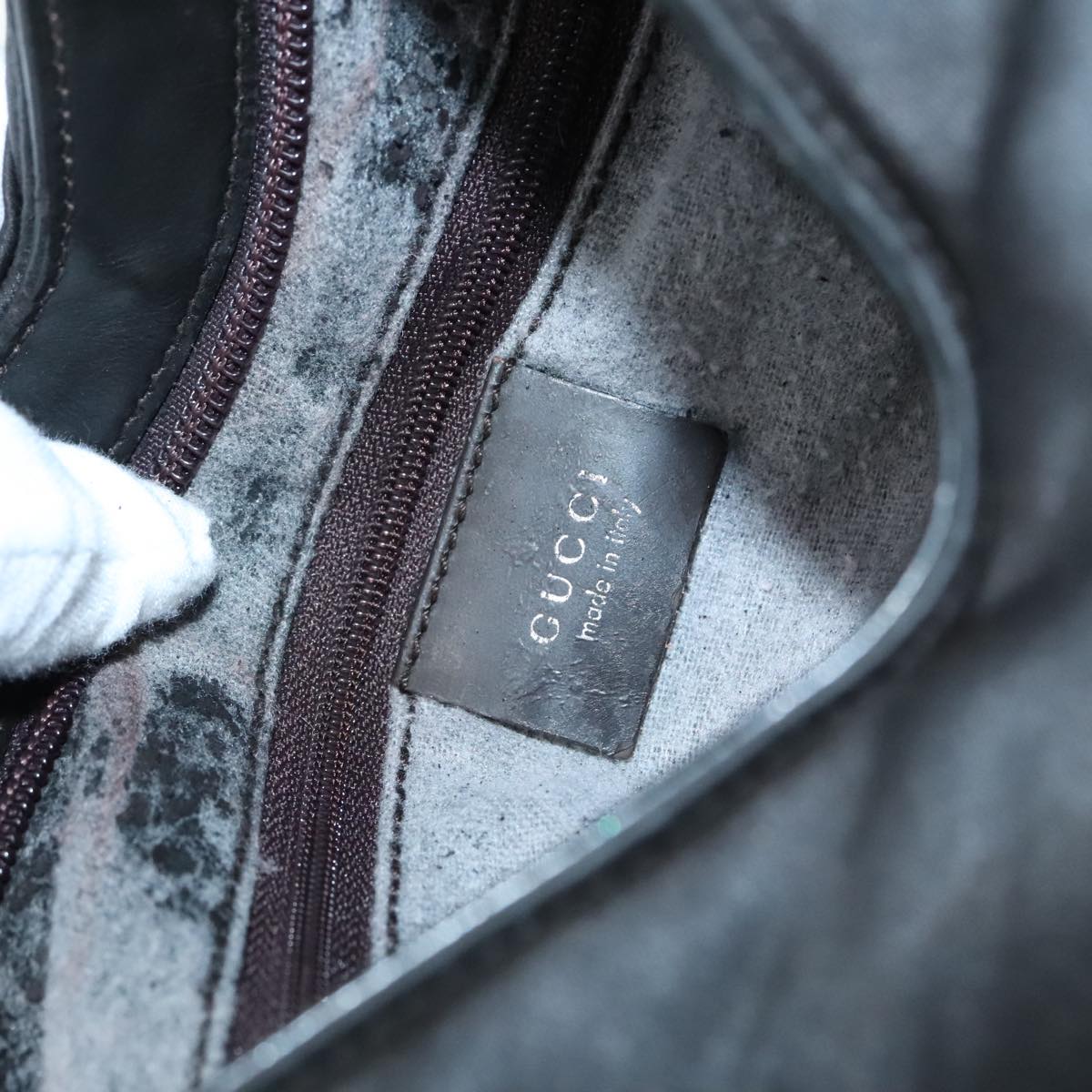 GUCCI Tote Bag Nylon Black Auth ti2101