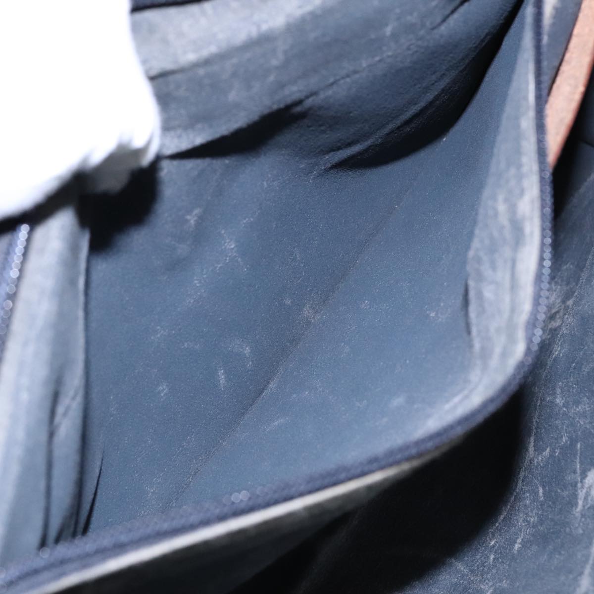 Burberrys Business Bag Leather Navy Brown Auth ti2166